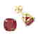 12 CTW Cushion Cut Ruby Designer Solitaire Stud - 2