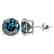 4 CTW Certified Intense Blue SI Diamond Solitaire Stud - 2