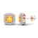 2.16 CTW Citrine & Micro VS/SI Diamond Earrings Halo - 2