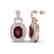 5 CTW Garnet And Micro VS/SI Diamond Pave Earrings Halo - 2