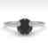 1.0 CTW Black Diamond Solitaire Ring Vintage 14K White