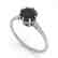1.0 CTW Black Diamond Solitaire Ring Vintage 14K White - 2
