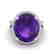 10 CTW Amethyst & Micro Pave VS/SI Diamond Halo Ring