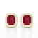 2.50 CTW Ruby & Micro Pave VS/SI Diamond Halo Earrings