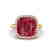 6 CTW Ruby & Micro Pave Halo VS/SI Diamond Ring 18K