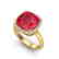 6 CTW Ruby & Micro Pave Halo VS/SI Diamond Ring 18K - 2