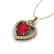 4 CTW Ruby & VS/SI Diamond Designer Heart Necklace 14K - 2