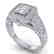 2 CTW Certified VS/SI Diamond Art Deco Halo Ring 18K - 2