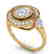 1.9 CTW Certified VS/SI Diamond Art Deco 3 Stone Ring - 2