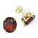 18 CTW Garnet Designer Solitaire Stud Earrings 18K - 2