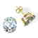 18 CTW Aquamarine Designer Solitaire Stud Earrings 18K - 2