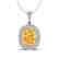 3 CTW Citrine & Micro Pave VS/SI Diamond Halo Necklace