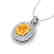 3 CTW Citrine & Micro Pave VS/SI Diamond Halo Necklace - 2
