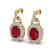 5 CTW Ruby & Micro VS/SI Diamond Pave Earrings Halo 14K