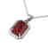 6 CTW Garnet And Micro Pave VS/SI Diamond Halo Necklace