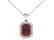 6 CTW Garnet And Micro Pave VS/SI Diamond Halo Necklace - 2