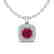 1.08 CTW Ruby & Micro VS/SI Diamond Necklace Halo 18K