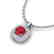 1.08 CTW Ruby & Micro VS/SI Diamond Necklace Halo 18K - 2