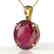 9 CTW Ruby Designer Solitaire Necklace 18K Yellow Gold