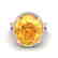 10 CTW Citrine & Micro Pave VS/SI Diamond Halo Ring 14K