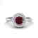 0.75 CTW Garnet & Micro Halo VS/SI Diamond Ring 18K