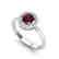 0.75 CTW Garnet & Micro Halo VS/SI Diamond Ring 18K - 2