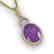 3 CTW Amethyst & Micro Pave Halo VS/SI Diamond Necklace