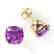 12 CTW Cushion Cut Amethyst Designer Solitaire Stud - 2