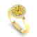 2 CTW Citrine & Halo VS/SI Diamond Micro Pave Ring 18K - 2