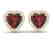 2.22 CTW Garnet & Micro Pave VS/SI Diamond Earrings