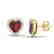 2.22 CTW Garnet & Micro Pave VS/SI Diamond Earrings - 2