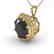 1 CTW Black Certified Diamond Necklace 14K Yellow Gold