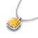 6 CTW Citrine & Micro Pave Halo VS/SI Diamond Necklace