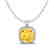 6 CTW Citrine & Micro Pave Halo VS/SI Diamond Necklace - 2