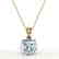 6 Cushion Cut Sky Blue Topaz Solitaire Necklace 18K - 2