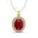 4.50 CTW Ruby & Micro Pave VS/SI Diamond Necklace 18K