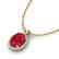 3 CTW Ruby & Micro Pave VS/SI Diamond Necklace Halo 18K