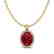 3 CTW Ruby & Micro Pave VS/SI Diamond Necklace Halo 18K - 2