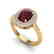 2.50 CTW Garnet With Micro VS/SI Diamond Ring Halo 14K - 2