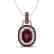 2.50 CTW Garnet With Black Micro VS/SI Diamond Necklace