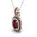 2.50 CTW Garnet With Black Micro VS/SI Diamond Necklace - 2
