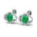 4 CTW Emerald & Micro Pave VS/SI Diamond Earrings 10K