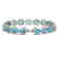 16.59 CTW Swiss Topaz & Diamond Halo Bracelet 10K White - 2