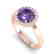 2 CTW Amethyst & Halo VS/SI Diamond Micro Pave Ring 14K - 2