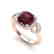 3.75 CTW Garnet & Micro VS/SI Diamond Ring 14K Rose - 2