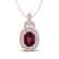 2.50 CTW Garnet And Micro Pave VS/SI Diamond Necklace