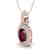 2.50 CTW Garnet And Micro Pave VS/SI Diamond Necklace - 2