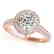 1.3 CTW Certified VS/SI Diamond Solitaire Halo Ring 14K - 2