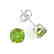 4 CTW Cushion Cut Peridot Designer Solitaire Stud - 2