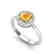 0.75 CTW Citrine & Micro Halo VS/SI Diamond Ring 18K - 2